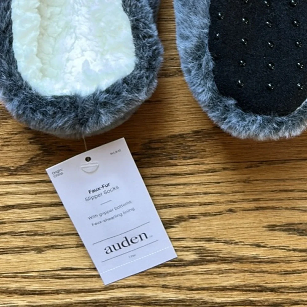 NWT Auden Cozy Gray Women's Slipper Socks - Picture 3 of 3